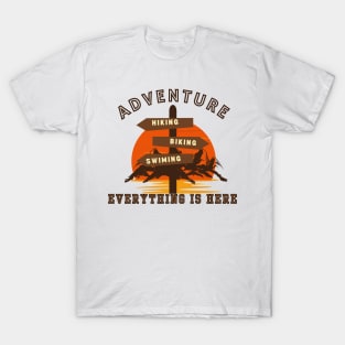 Adventure hiking, biking, swimming T-Shirt